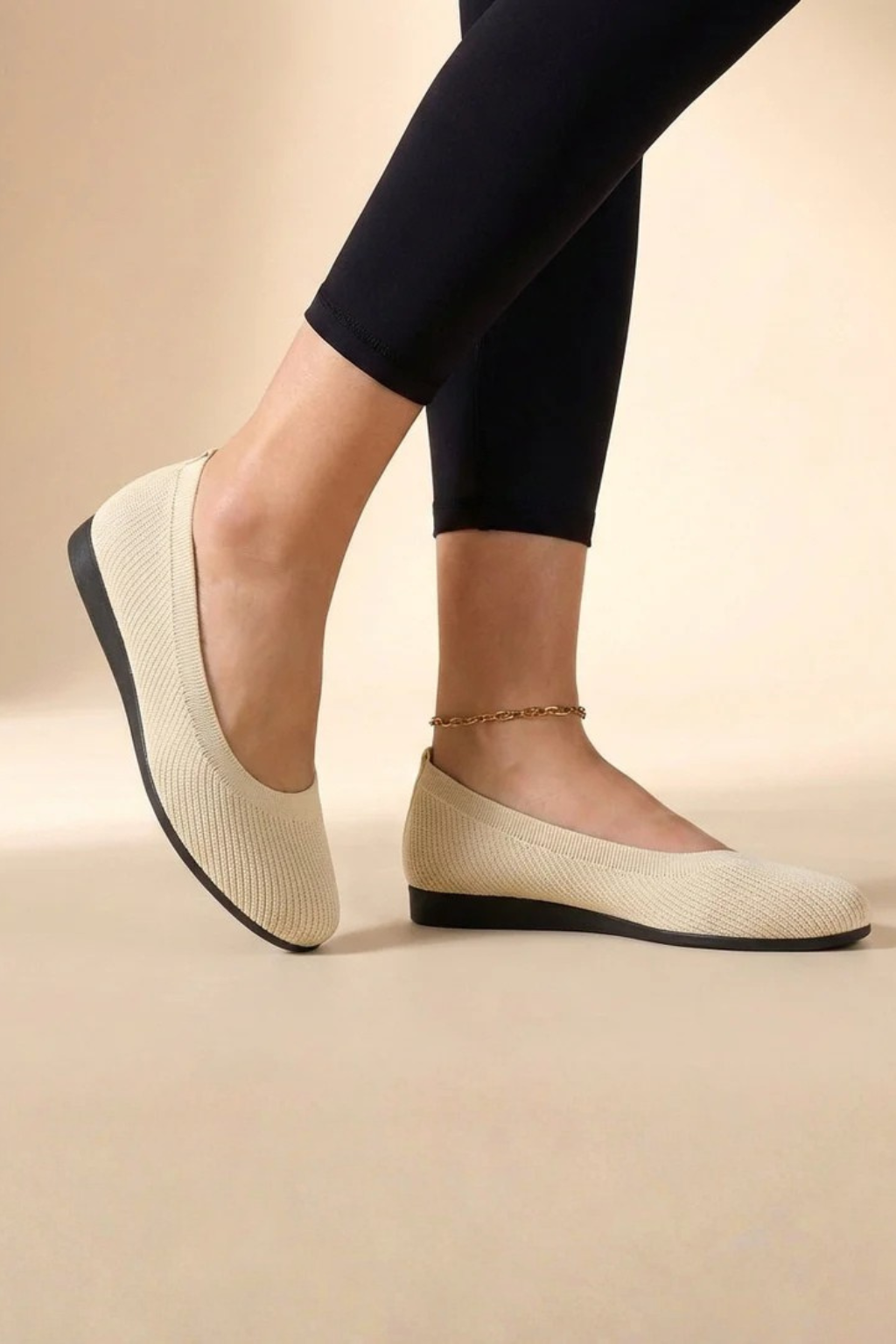 Women's Knit Slip On Ballet Flats Round Toe Comfortable Shoes