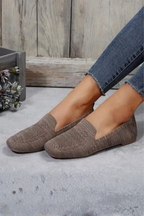 Women's Breathable Knit Mesh Ballet Flats Slip On Shoes