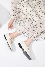 Women's Square Toe Mary Jane Ballet Flats Buckle Strap