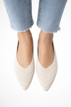 Women's Pointed Toe Knit Ballet Flats Slip On Casual Shoes