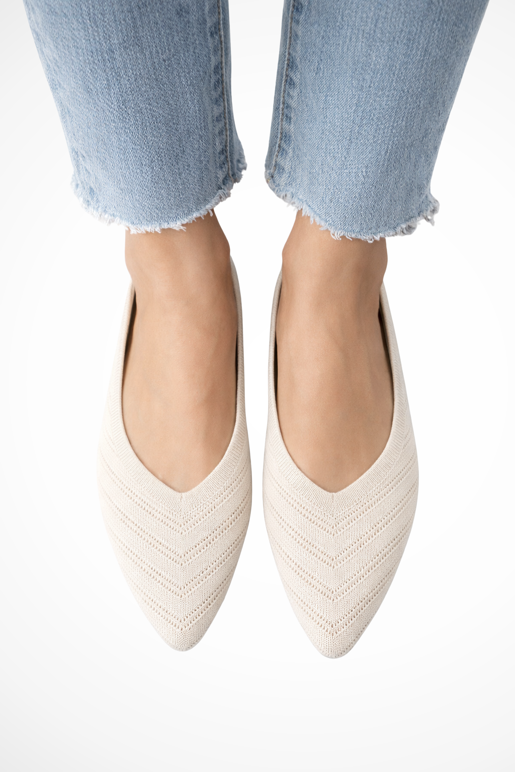 Women's Pointed Toe Knit Ballet Flats Slip On Casual Shoes