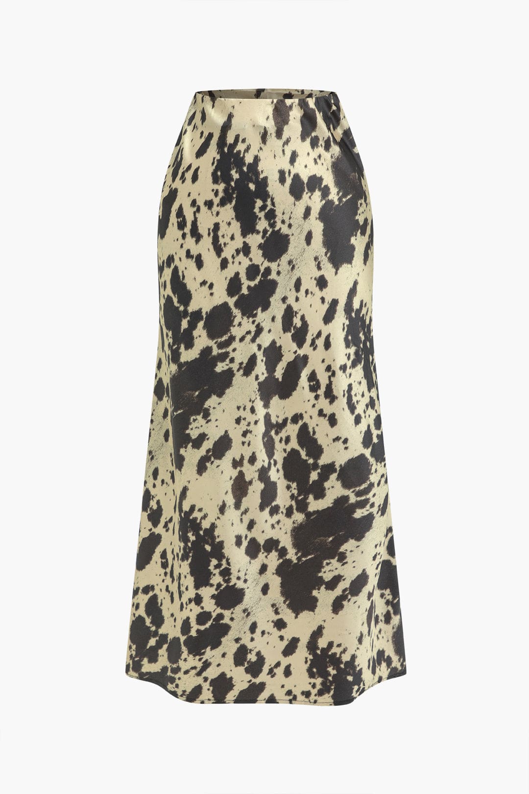 Women's Stretch Midi Skirt High Waist A-Line Animal Print