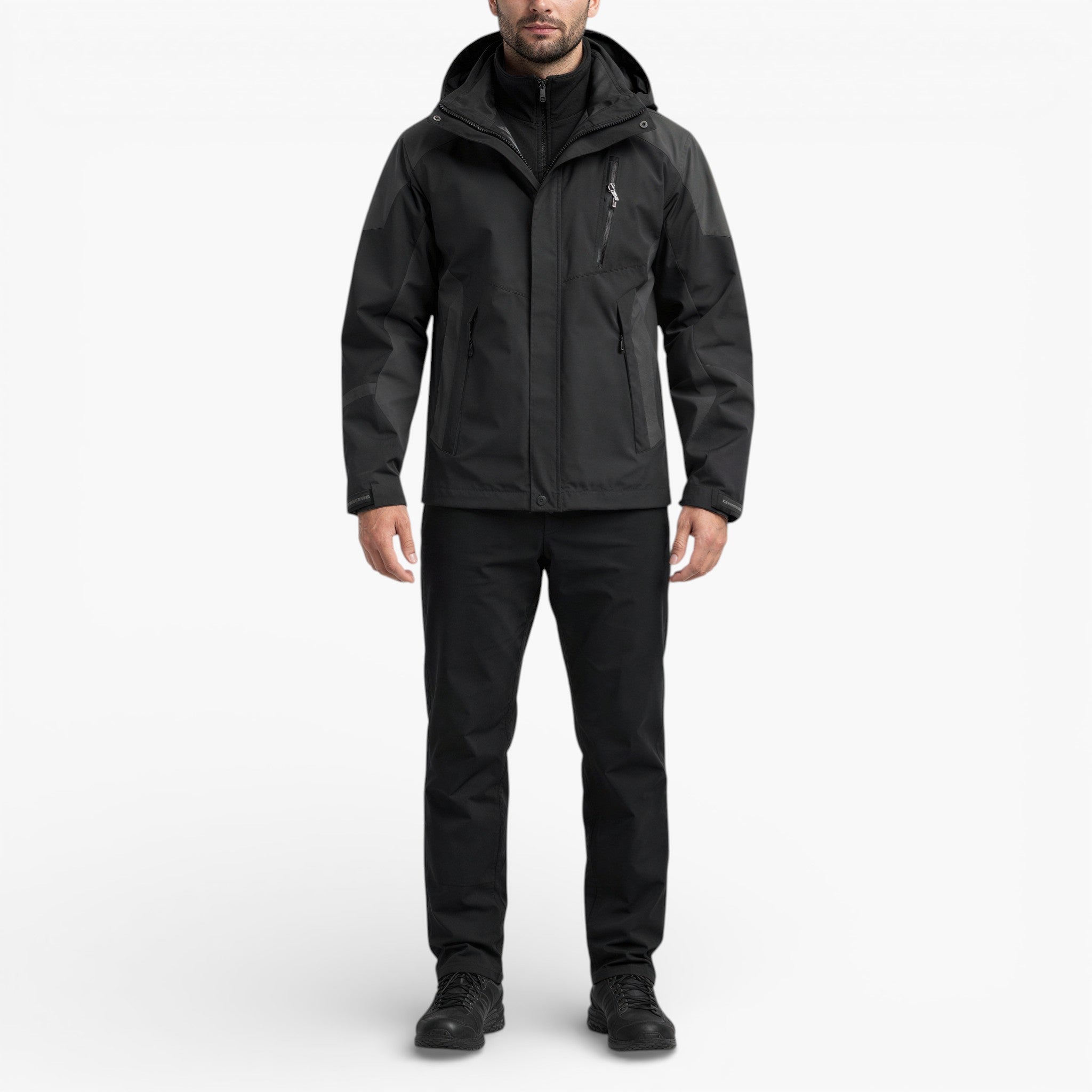 Men’s Waterproof Hooded Hiking Jacket Windproof Outdoor Shell