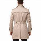 Men’s Longline Trench Coat Classic Structured Transitional Fit