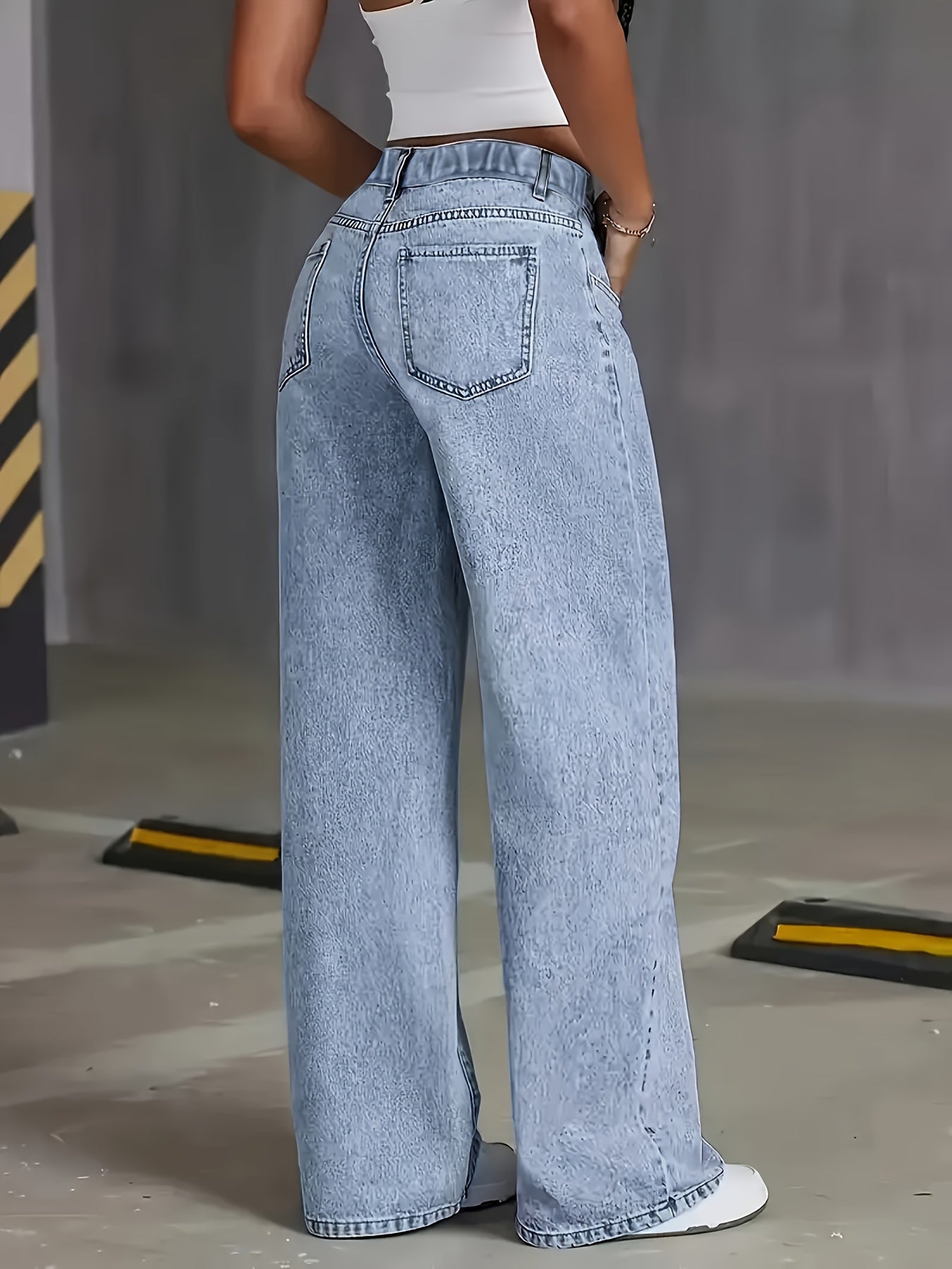 Women's High Waist Tummy Control Straight Leg Jeans