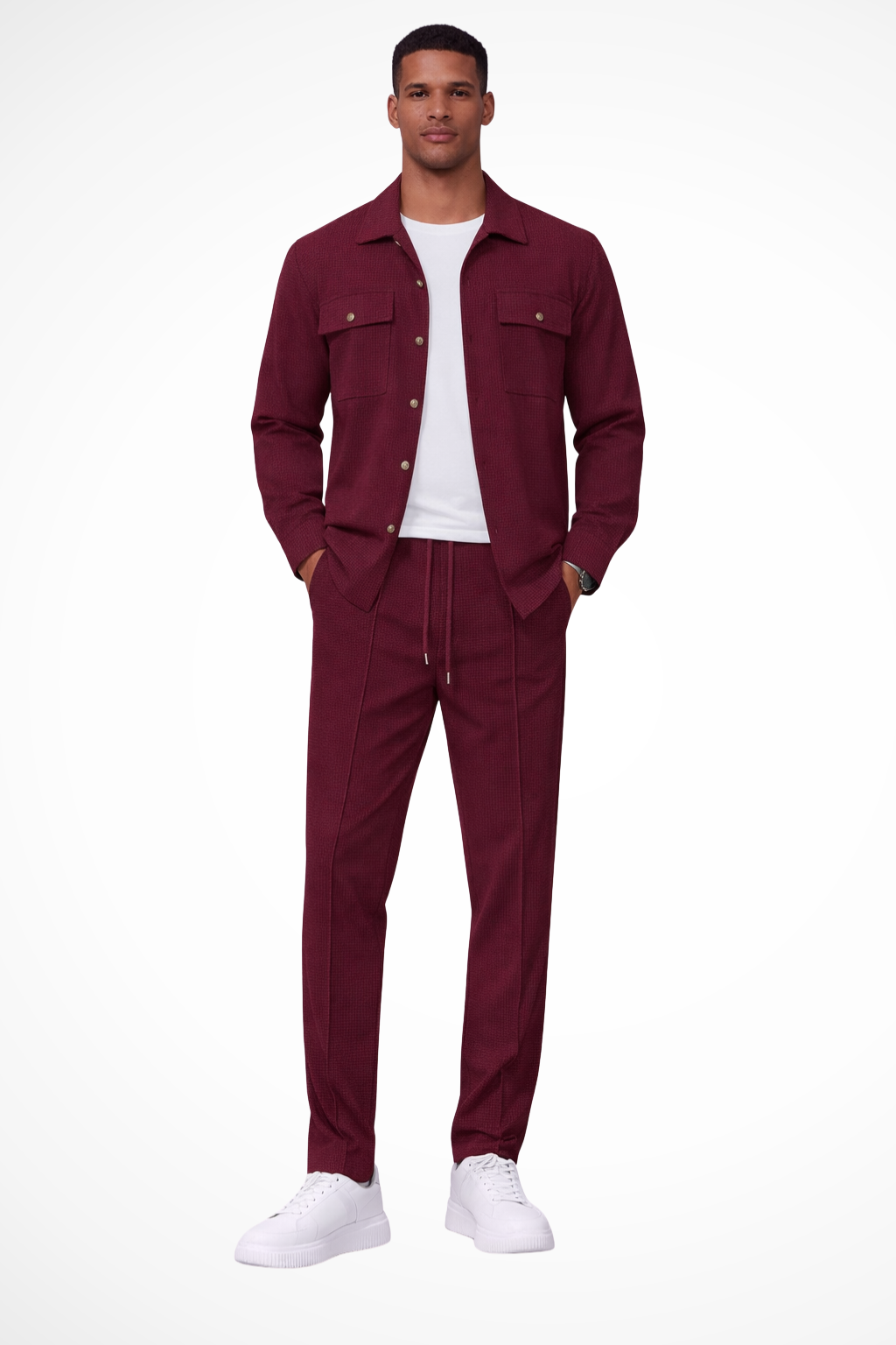 Men’s Two Piece Overshirt Set for Smart Casual Wear