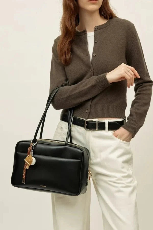 Women’s Vegan Leather Handbag Structured Shoulder Carry