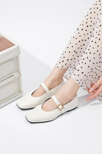 Women's Square Toe Mary Jane Ballet Flats Buckle Strap