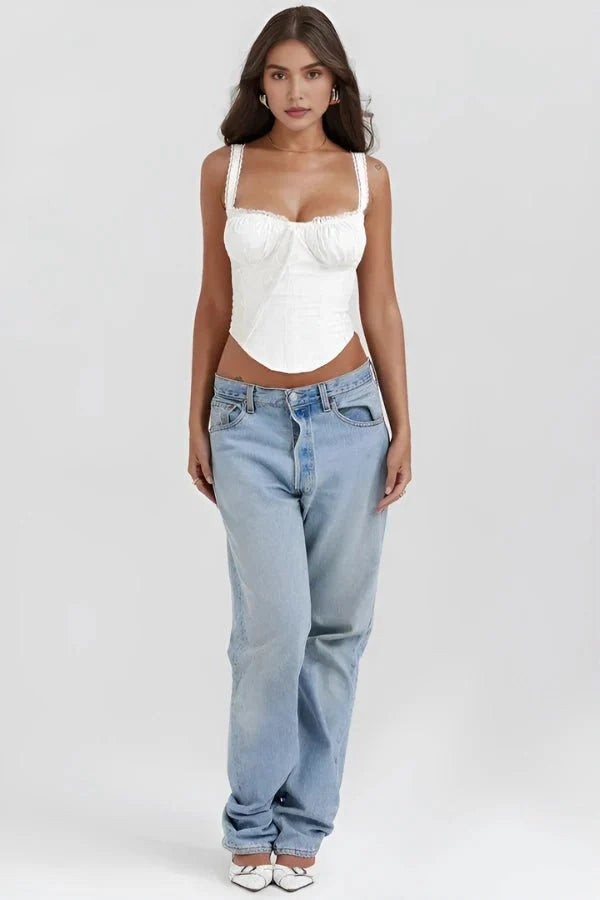 Women’s Corset Top Vintage Lace Up Fit