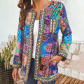 Women's Bohemian Patchwork Jacket Lightweight Layering Coat