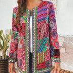 Women's Bohemian Patchwork Jacket Lightweight Layering Coat