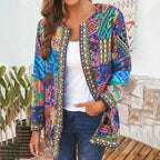 Women's Bohemian Patchwork Jacket Lightweight Layering Coat