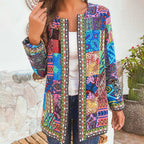 Women's Bohemian Patchwork Jacket Lightweight Layering Coat