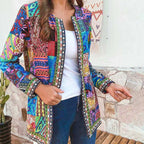 Women's Bohemian Patchwork Jacket Lightweight Layering Coat