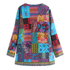 Women's Bohemian Patchwork Jacket Lightweight Layering Coat