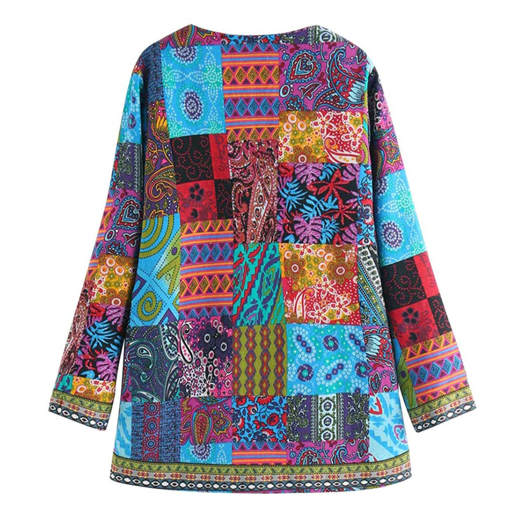 Women's Bohemian Patchwork Jacket Lightweight Layering Coat