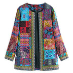 Women's Bohemian Patchwork Jacket Lightweight Layering Coat