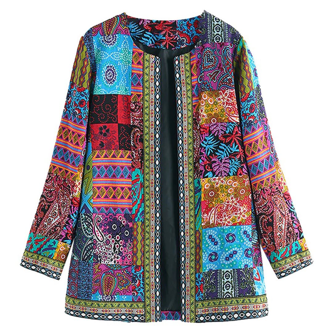 Women's Bohemian Patchwork Jacket Lightweight Layering Coat