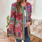 Women's Bohemian Patchwork Jacket Lightweight Layering Coat