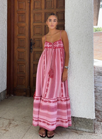 Women's Elegant A-Line Maxi Dress Flattering Summer Outfit