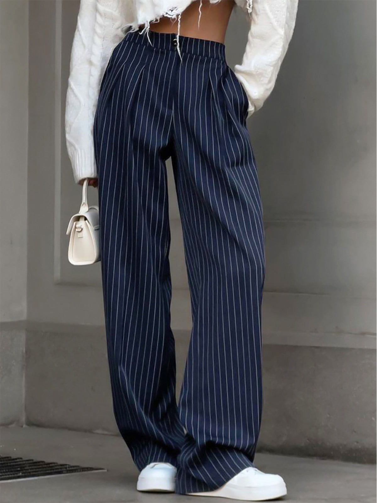 Women's High-Waisted Wide-Leg Trousers Elegant Comfort