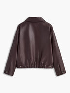 Women's Minimalist Faux Leather Jacket Casual Outerwear