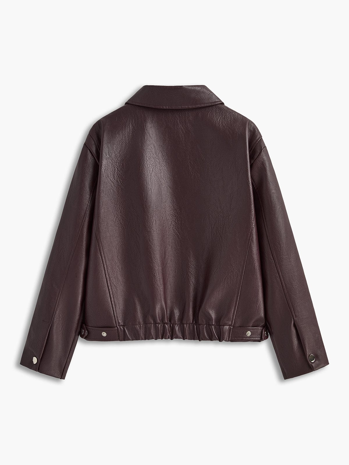 Women's Minimalist Faux Leather Jacket Casual Outerwear