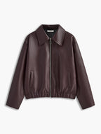 Women's Minimalist Faux Leather Jacket Casual Outerwear