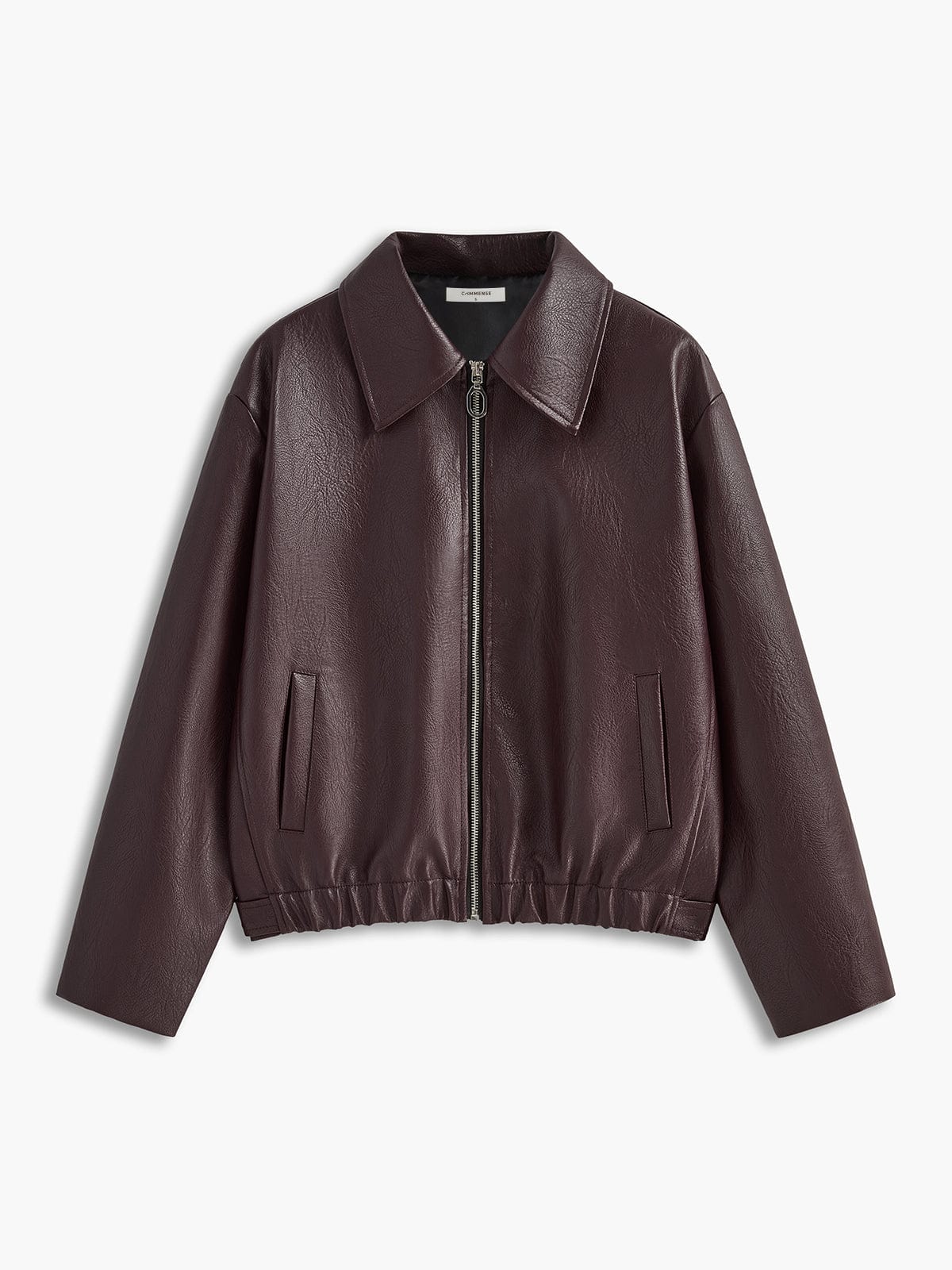 Women's Minimalist Faux Leather Jacket Casual Outerwear