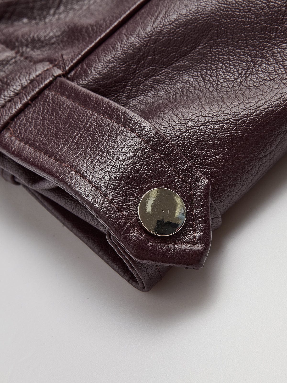 Women's Minimalist Faux Leather Jacket Casual Outerwear