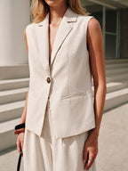 Women's Lightweight Cotton Mix Sleeveless Vest Modern Style