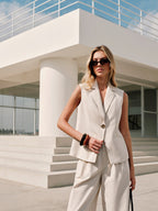 Women's Lightweight Cotton Mix Sleeveless Vest Modern Style