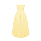 Women’s Corset Midi Dress Elegant Pleated Fit