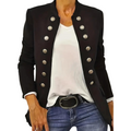 Women's Tailored Fit Military Blazer with Silver Buttons