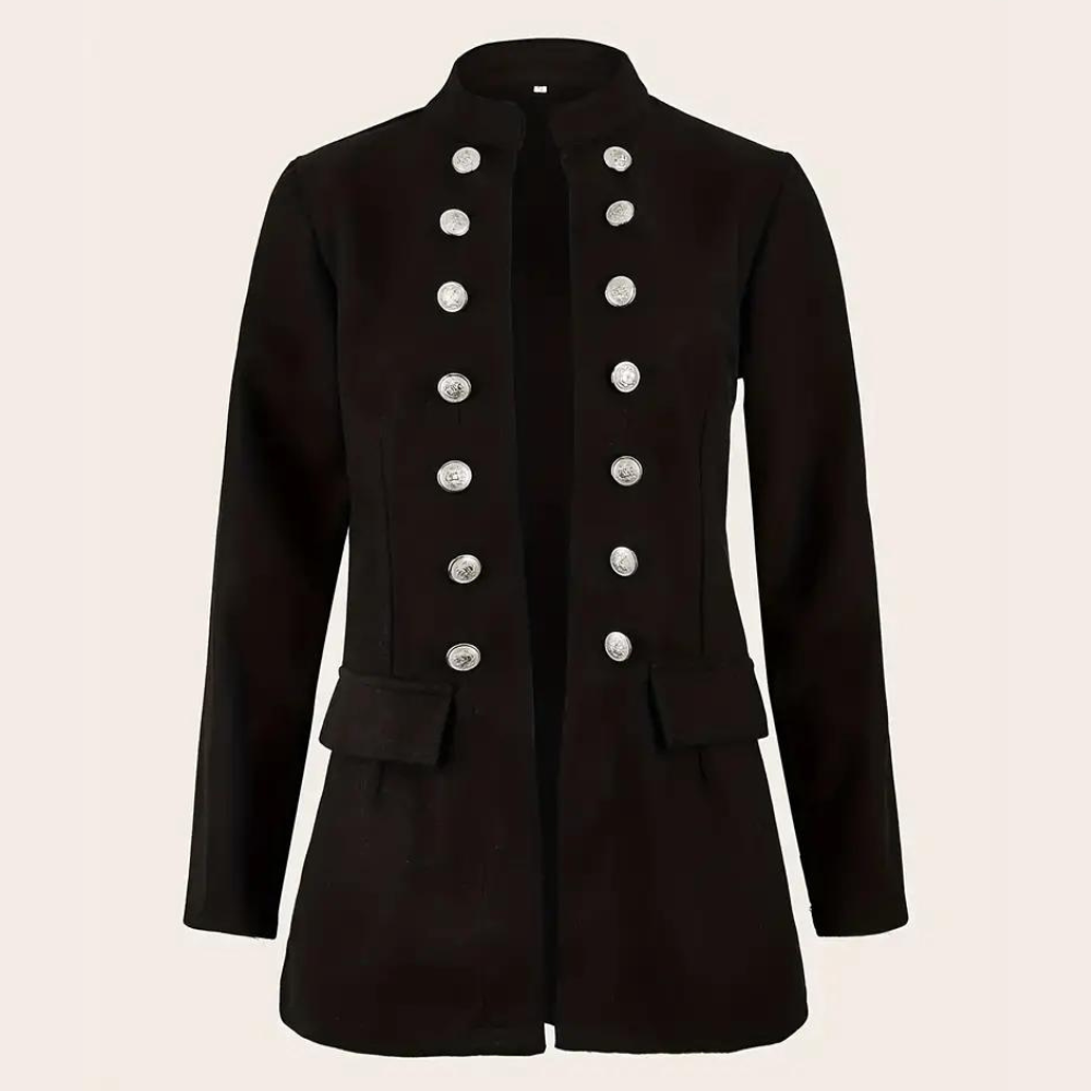 Women's Tailored Fit Military Blazer with Silver Buttons