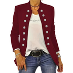 Women's Tailored Fit Military Blazer with Silver Buttons
