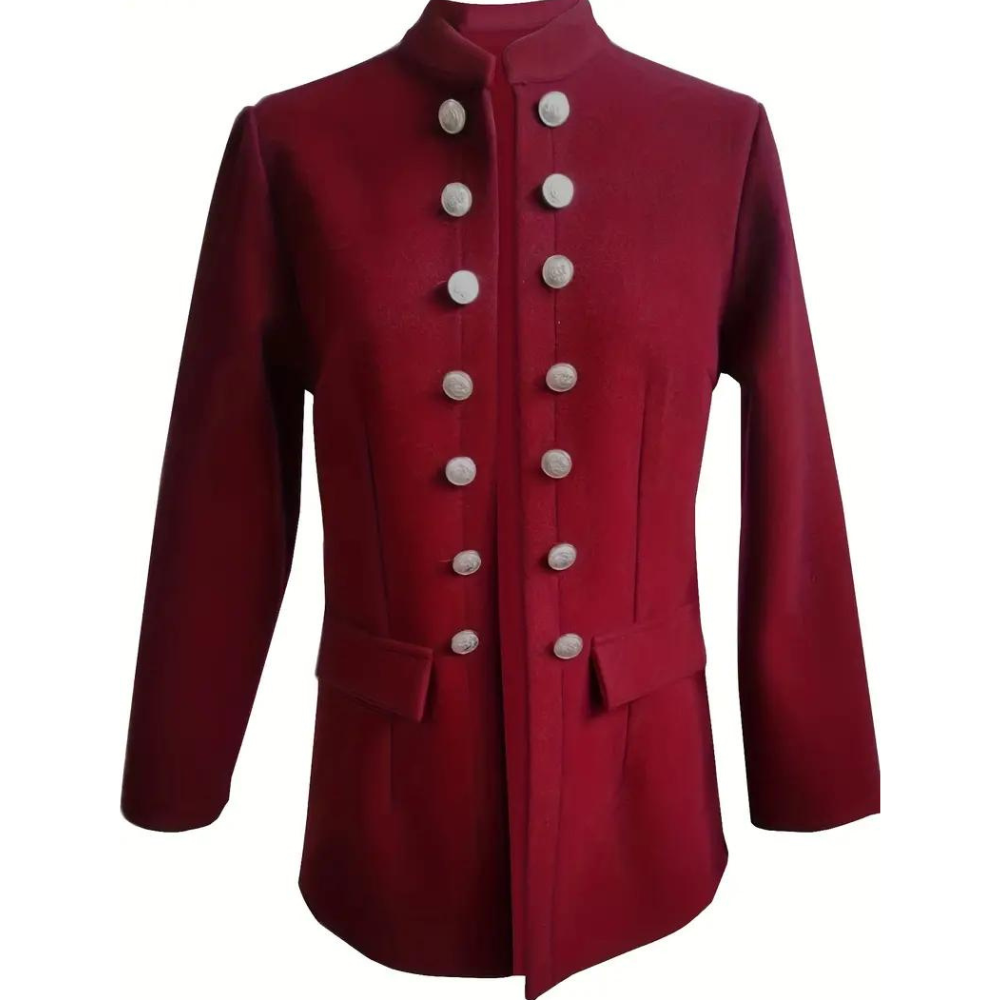 Women's Tailored Fit Military Blazer with Silver Buttons