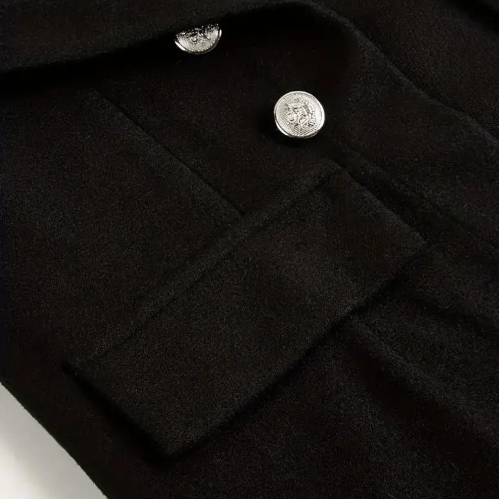 Women's Tailored Fit Military Blazer with Silver Buttons
