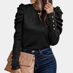 Women's Elegant Ruffled Sleeve Jumper Soft Warm Sweater