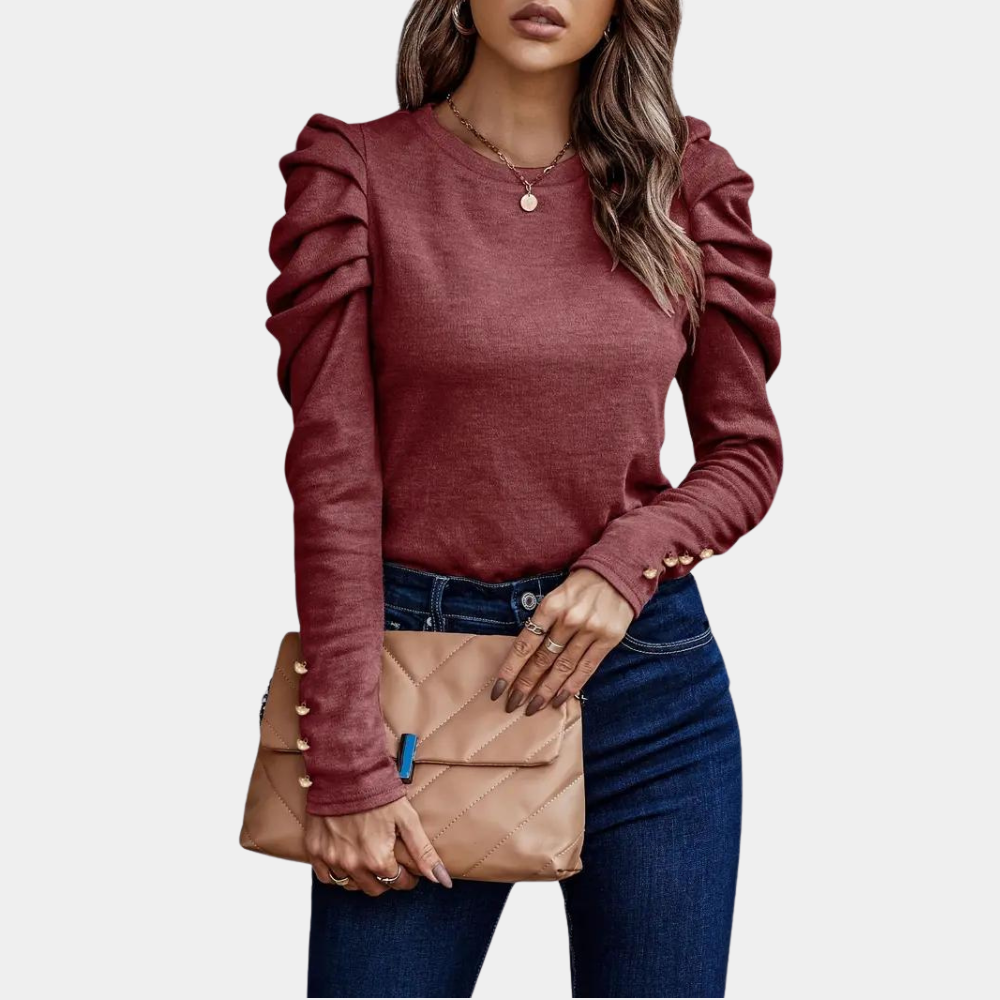 Women's Elegant Ruffled Sleeve Jumper Soft Warm Sweater