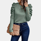 Women's Elegant Ruffled Sleeve Jumper Soft Warm Sweater