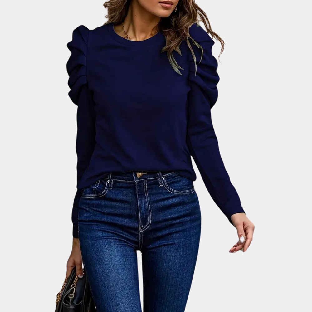 Women's Elegant Ruffled Sleeve Jumper Soft Warm Sweater