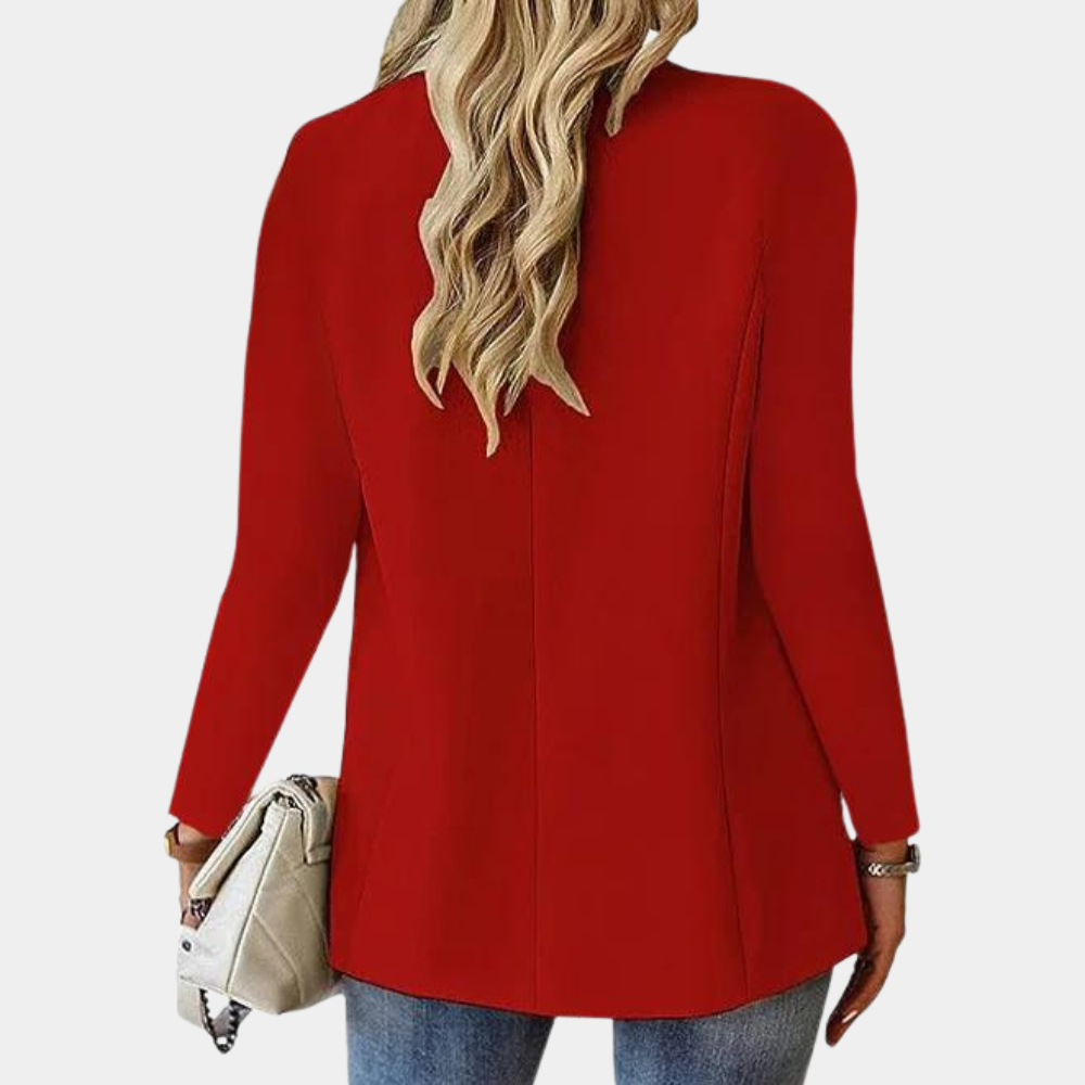 Women's Elegant Single Button Blazer Tailored Fit Jacket