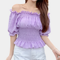 Women's Lightweight Off-Shoulder Ruffle Top Summer Blouse
