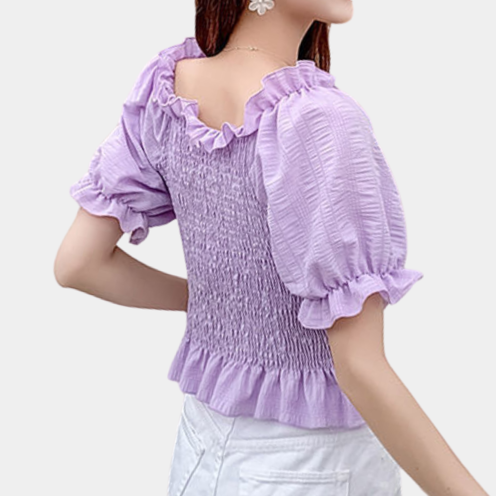 Women's Lightweight Off-Shoulder Ruffle Top Summer Blouse