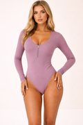 Women's Comfortable Versatile Bodysuit with Zip Closure