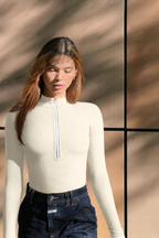 Women's Comfortable Versatile Bodysuit with Zip Closure