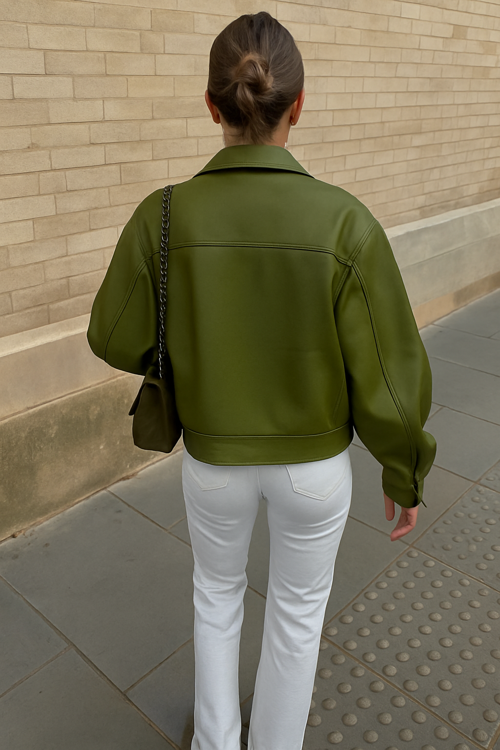 Women's Vegan Leather Jacket Comfortable Streetwear Outerwear