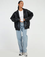 Women’s Premium Vegan Leather Jacket Timeless Oversized Fit