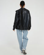 Women’s Premium Vegan Leather Jacket Timeless Oversized Fit
